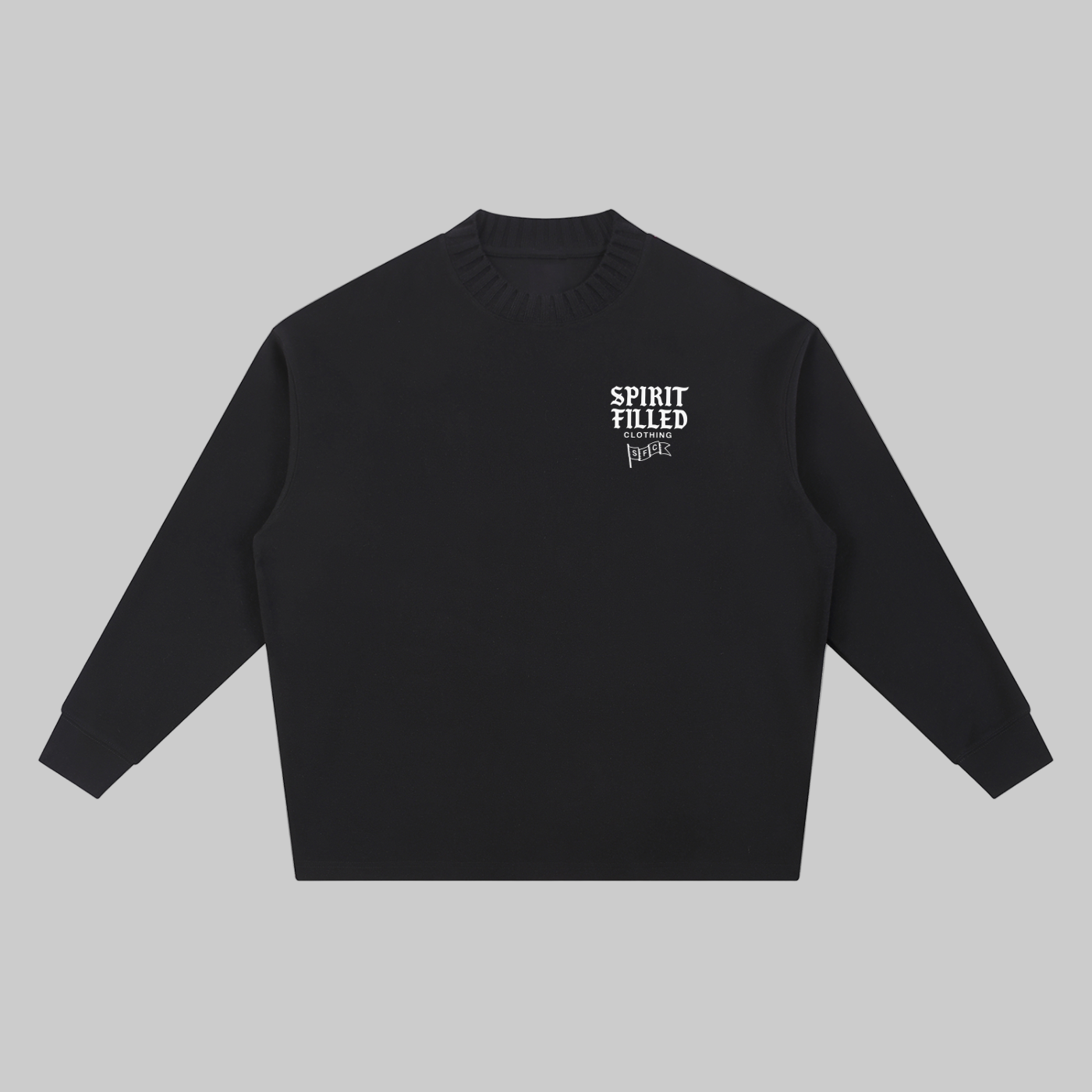 "Spirit Filled" Knitted Neck Sweatshirt