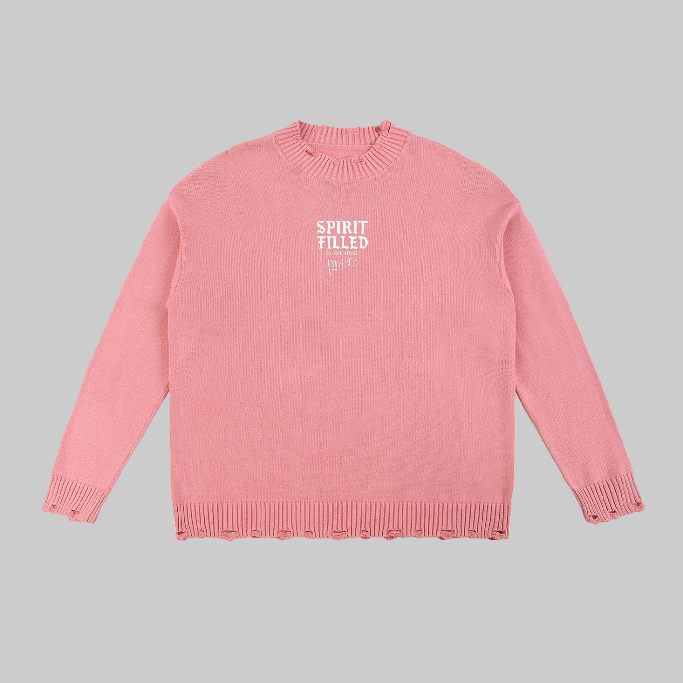 "Spirit Filled" Frayed Sweater