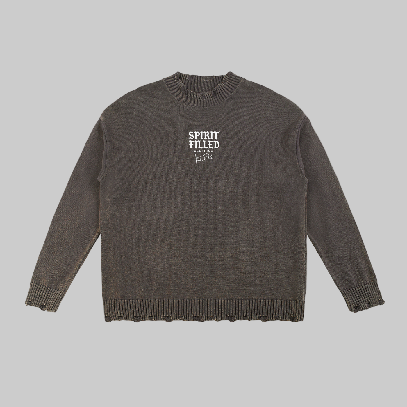 "Spirit Filled" Frayed Sweater