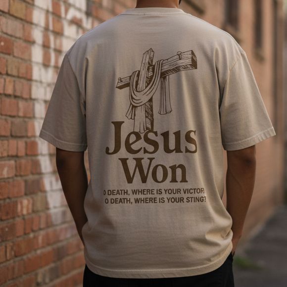"Jesus Won" Oversized Cotton T-Shirt